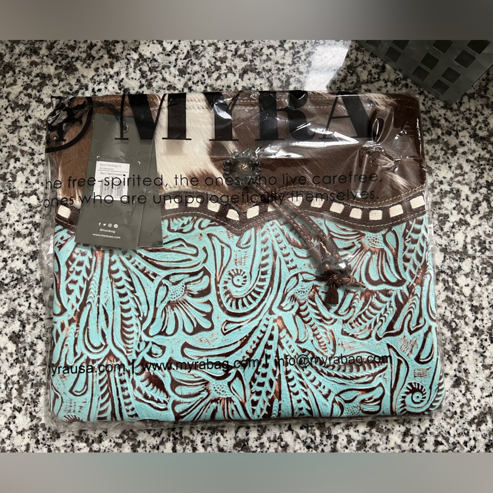 SOLD | Myra Bag Turquoise and Brown Crossbody Bag